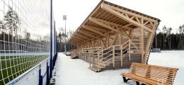 Построенные объекты Спортивный комплекс из клееного бруса в парке Малевича Барвиха Holz House 20
